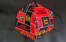Load image into Gallery viewer, Chicago Blackhawks Print Fabric face mask

