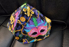 Load image into Gallery viewer, Mardi Gras print face mask-
