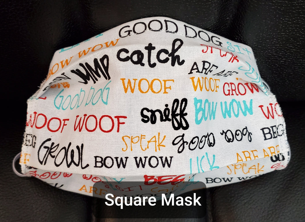 Dog Words on Mask- Dog Groomer Gift -Dog Lover Gift