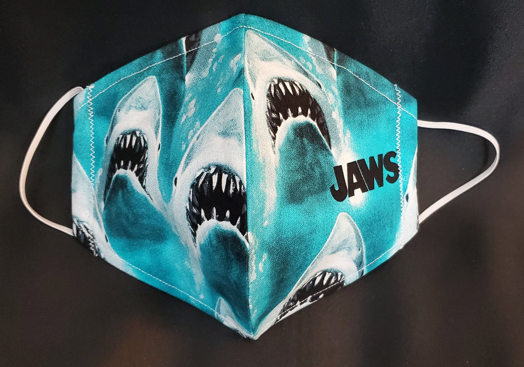 Jaws Fabric Print Face Mask-