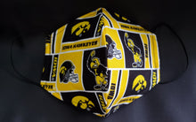 Load image into Gallery viewer, Iowa Hawkeyes Print Fabric face mask
