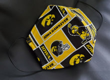 Load image into Gallery viewer, Iowa Hawkeyes Print Fabric face mask
