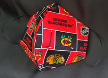 Load image into Gallery viewer, Chicago Blackhawks Print Fabric face mask
